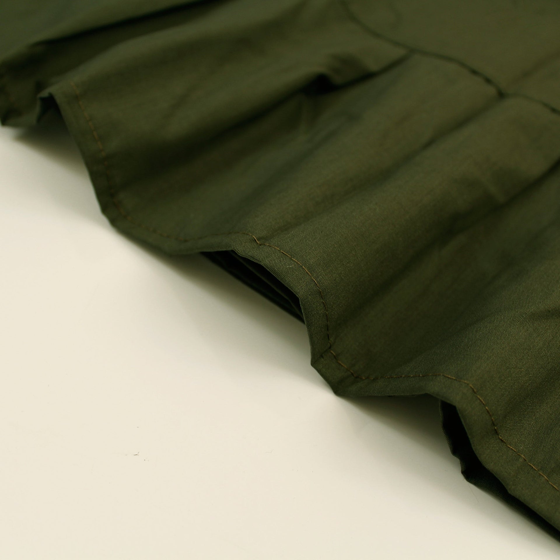 Solid Color Cotton Petticoat in Olive Green