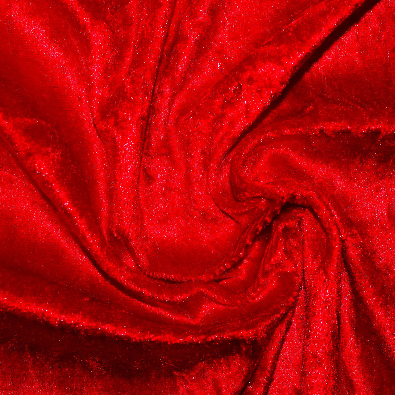 Red - Crushed Velvet Velour Fabric - Natural One Way Stretch For Costumes & Drapes